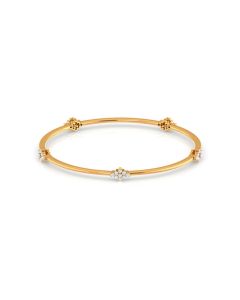 Dual-Tone Floral Diamond Bangle