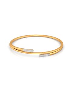 Slim Gold Bangle with Pavé Diamond Accents