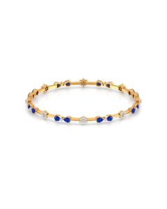 Gemstone-Embedded Classic Diamond Bangle with Delicate Craftsmanship