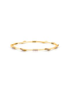 Classic Diamond Bangle with Elegant Block Detailing