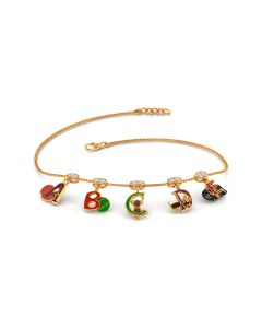 Cute Alphabet Rhyming Diamond Bracelet