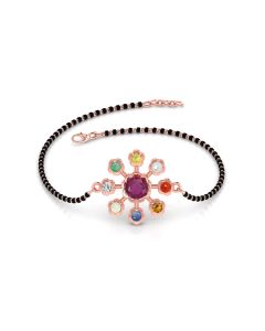 Creative Multicolour Floral Diamond Bracelet