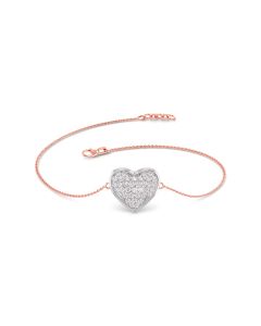 Sterling Silver Heart Diamond Bracelet