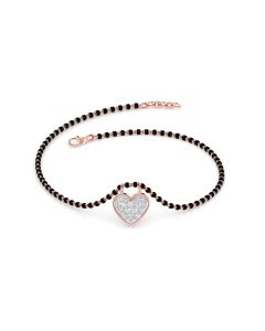 Hanging Heart Beaded Diamond Bracelet