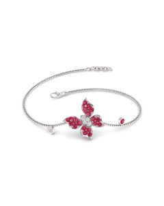 Dazzling Butterfly Sterling Silver Diamond Bracelet