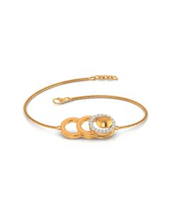 Circular Trio Golden Friendship Diamond Bracelet