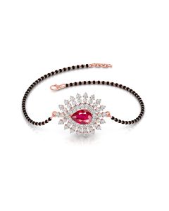 Beautiful Synthetic Ruby Mangalsutra Diamond Bracelet