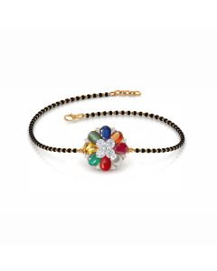 Traditional Multicolored Mangalsutra Diamond Bracelet