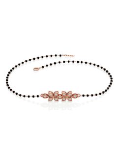 Alluring Floral Black Beads Diamond Bracelet