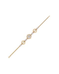 Sparkling Flowers Yellow Gold Bracelet