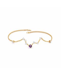 Amethyst Star Charm Bracelet