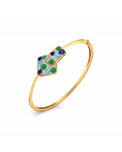 Geometric Emerald Sapphire Bracelet