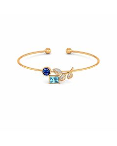 Blue Topaz Leaf Bangle