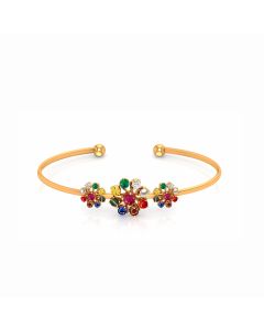 Dual-Cluster Navratna Gemstone Cuff