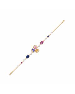 Multicolor Gemstone Flower Bracelet