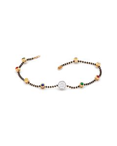 Navratna Beaded Chain Bracelet with Charms