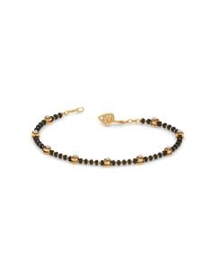 Sleek Gold and Black Bead Bracelet