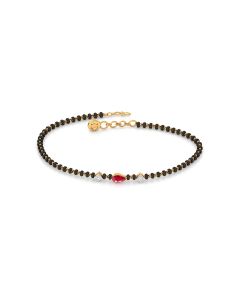 Red Gemstone and Diamond Mangalsutra Bracelet