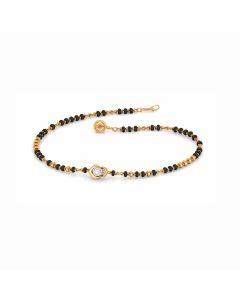 Heart Diamond and Black Bead Bracelet