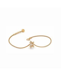 Lotus Diamond Motif Chain Bracelet