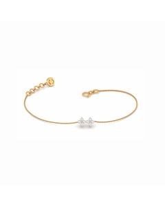 White Gold Chain Bracelet with Diamond Accent