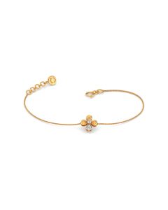 Petite Diamond and Gold Charm Bracelet