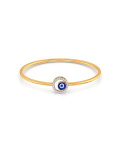 Evil Eye Bangle with Diamond Pavé and Blue Center