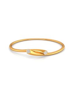 Contemporary Crossover Bangle with Sleek Diamond Accents