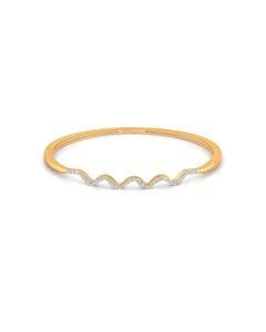 Wavy Bangle with Subtle Diamond Embellishments