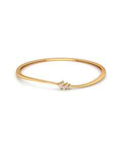 Slim Bangle with Minimal Diamond Adornments