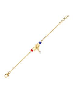 Shaking Hands Gold Bracelet with Diamond Friendship Motif