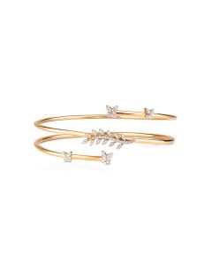 Diamond Bangle with Spiral Arrow Design and Dual Motifs