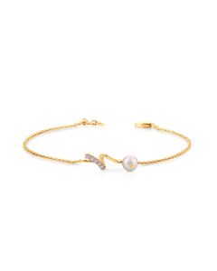Minimalist Pearl and Diamond Tennis Bracelet