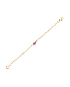 Pink Fish Gold Bracelet with Enamel Bubbles
