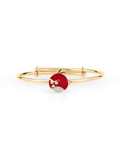 Red Bird Gold Bracelet with Diamond Detailing