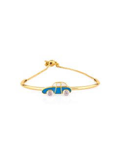 Blue Cruiser Gold Bracelet with Diamond Headlights