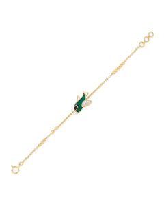 Sky Flyer Gold Bracelet with Green and Black Enamel