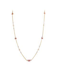 Royal Pink Sapphire Diamond Necklace