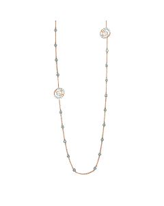 Glossy Rose Long Diamond Necklace