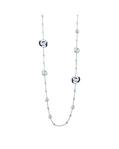 Two-Tone Rose Long Diamond Necklace