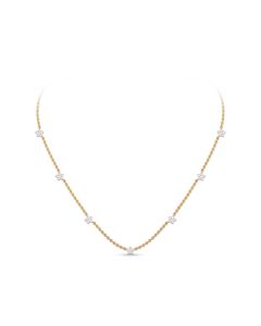 Star Accented Diamond Gold Chain