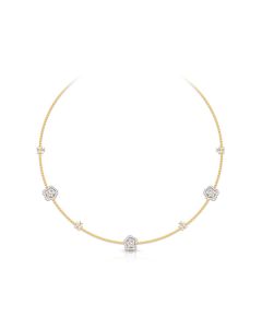 Floral Diamond Embellished Gold Chain