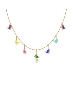 Multi-Gemstone Chain with Vibrant Drop Charms