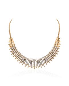 Statement Diamond Necklace with Bold Contemporary Motif
