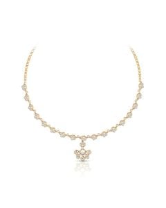 Diamond Floral Cluster Necklace