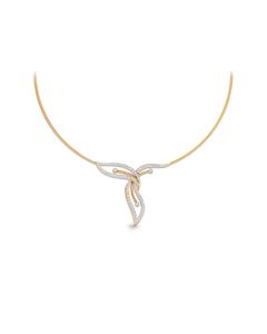 Elegant Knot Gold Necklace with Diamond Drop Accents