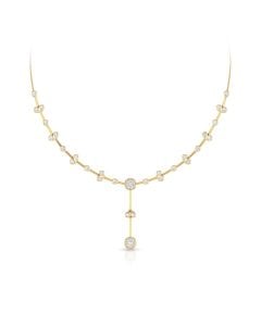 Diamond Station Necklace with Delicate Gold Chain