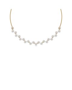 Diamond Necklace with Floral Motif Links