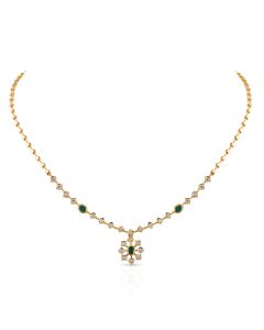 Green Gemstone Necklace Set with Subtle Luxury