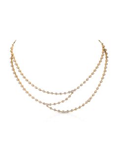 Triple Layered Diamond Necklace with Oval Motifs